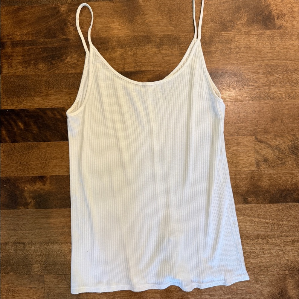 GAP White Ribbed Tank Top
